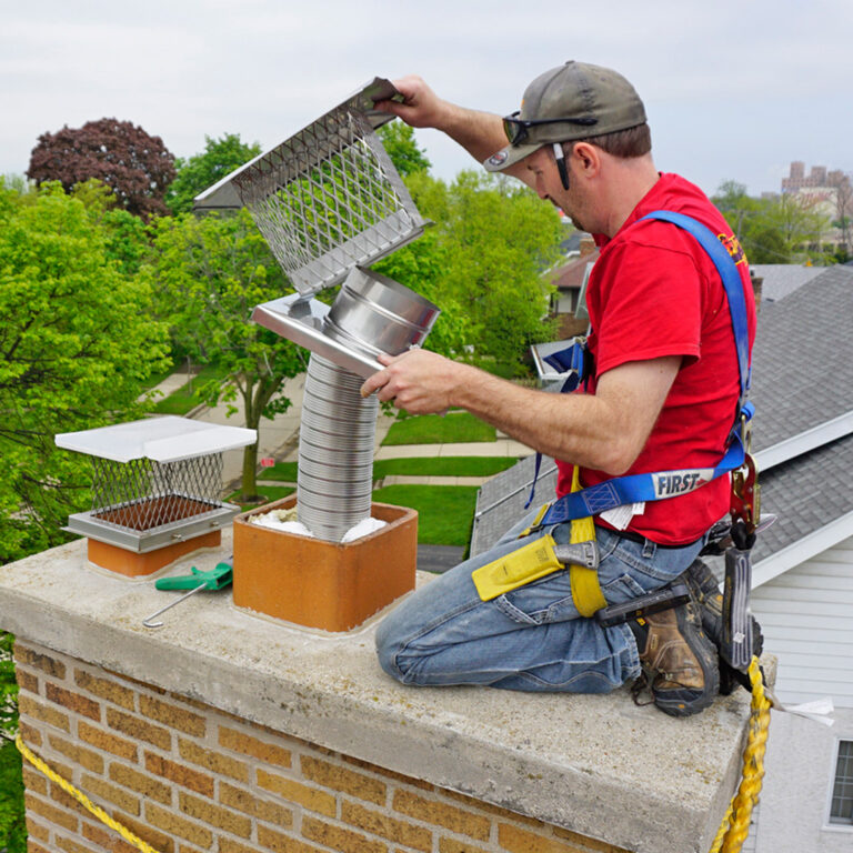 custom pre-fab chimney cap installed on house